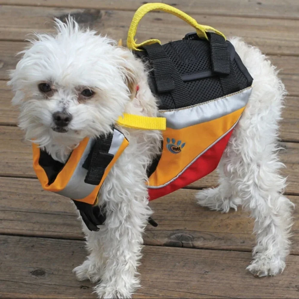 NWOT MTI Underdog Dog Life Jacket Red/Mango Sz XS toy puppy water float vest